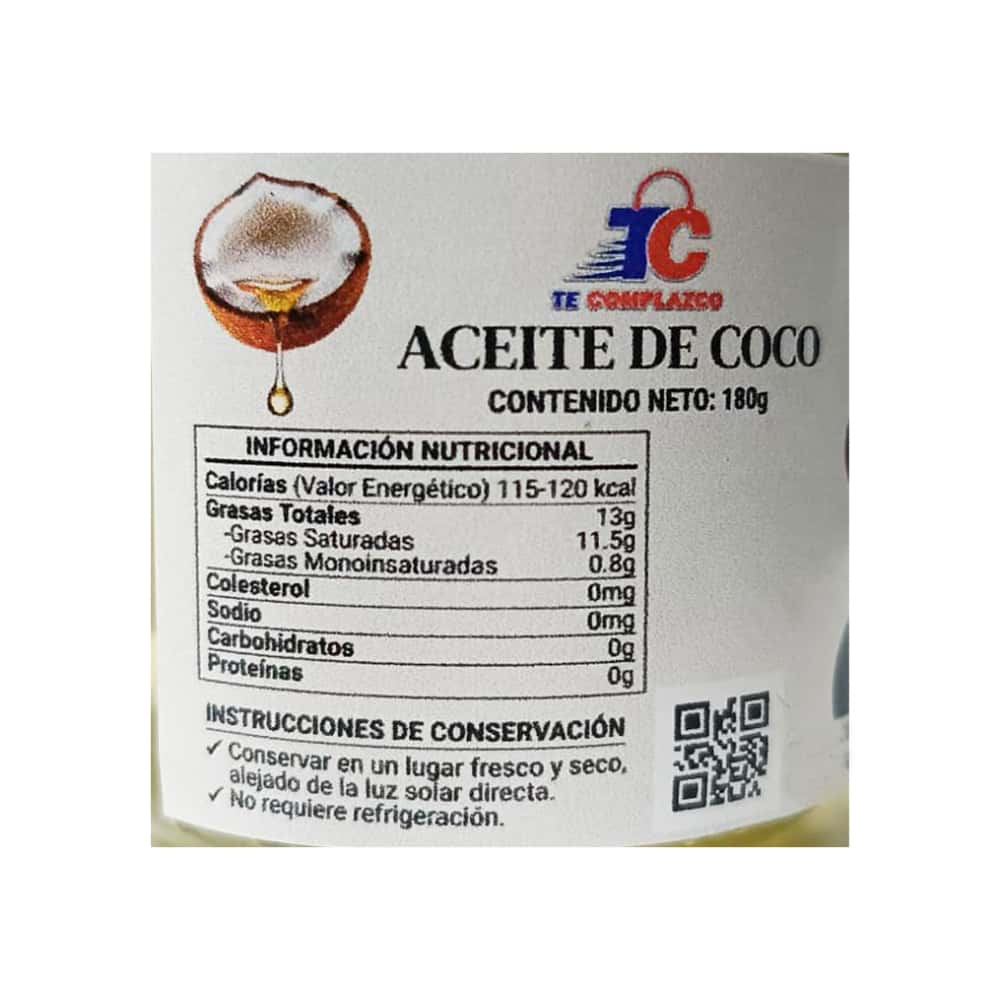 Aceite de coco Te Complazco (180 g / 6.3 oz) - Miniatura 2