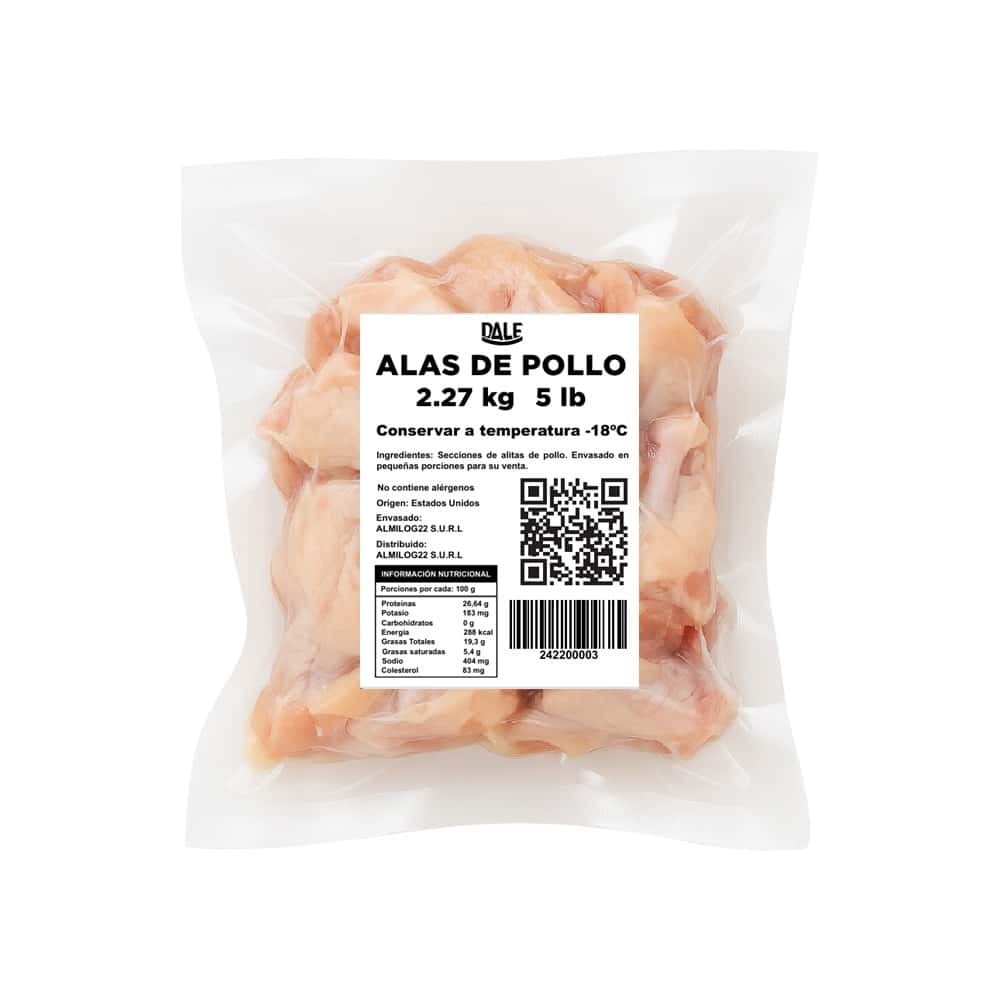 Alas crudas de pollo Dale (2.27 kg / 5 lb) - Miniatura 2
