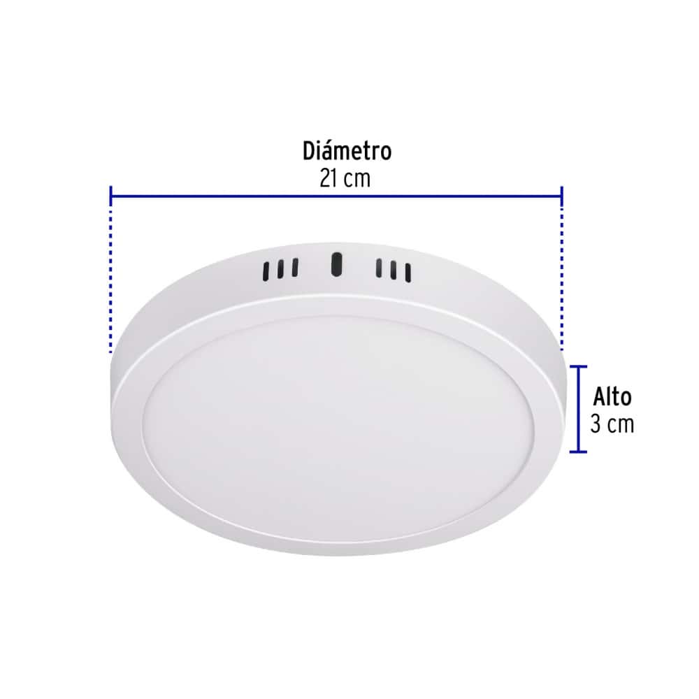 Luminario redondo blanco LED 18 W Volteck PLA-207L - Miniatura 6