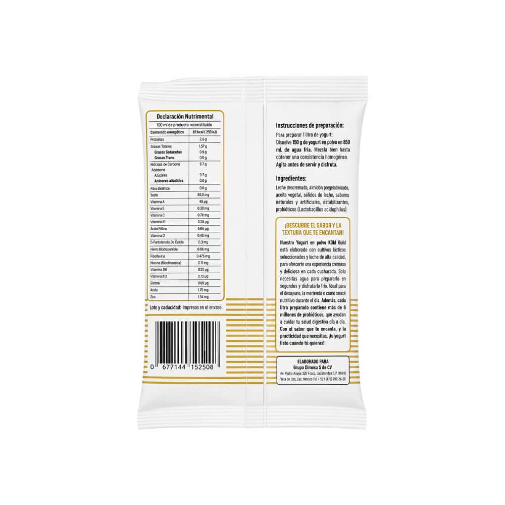 Yogurt en polvo para cucharear sabor natural KDM Gold (150 g / 5.29 oz) - Miniatura 2