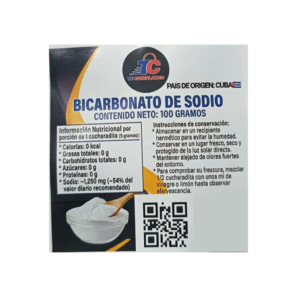 Bicarbonato de sodio Te Complazco (100 g / 3.53 oz) - Miniatura 2