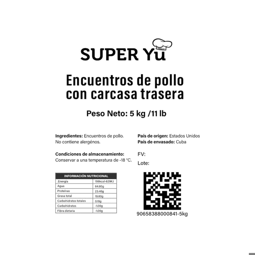 Encuentros de pollo con carcasa trasera Super Yu (5 kg / 11 lb) - Miniatura 3
