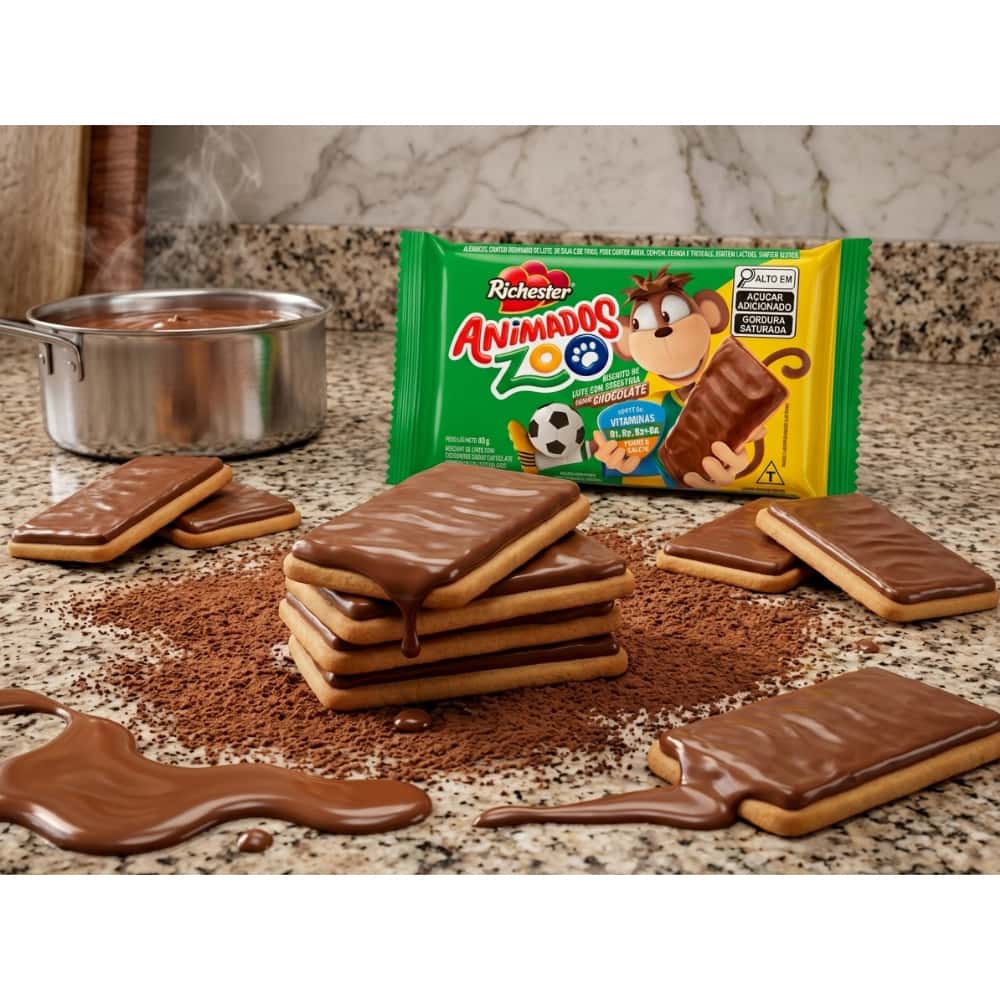 Galletas de leche con cobertura de chocolate Animados Zoo Richester (40 g / 1.41 oz) - Miniatura 4