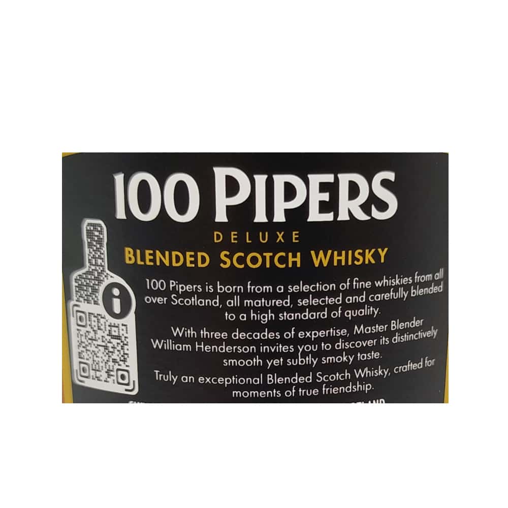 Botella de whisky 100 Pipers (1 L) - Miniatura 6