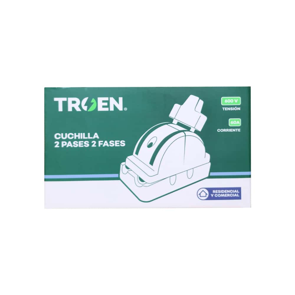 Interruptor tipo cuchilla de 2 fases y 2 polos 60 A Troen - Miniatura 2