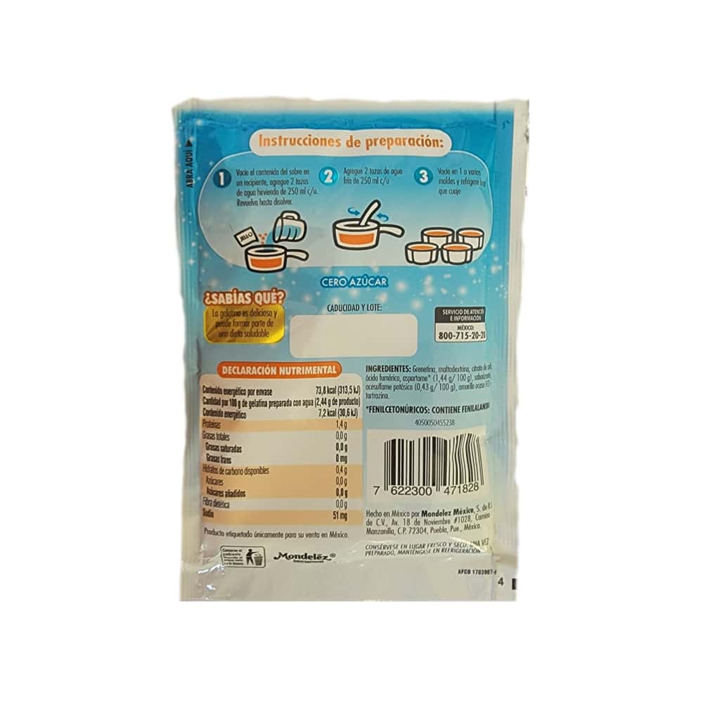 Gelatina sabor mandarina cero azúcar Jell-O (25 g) - Miniatura 3