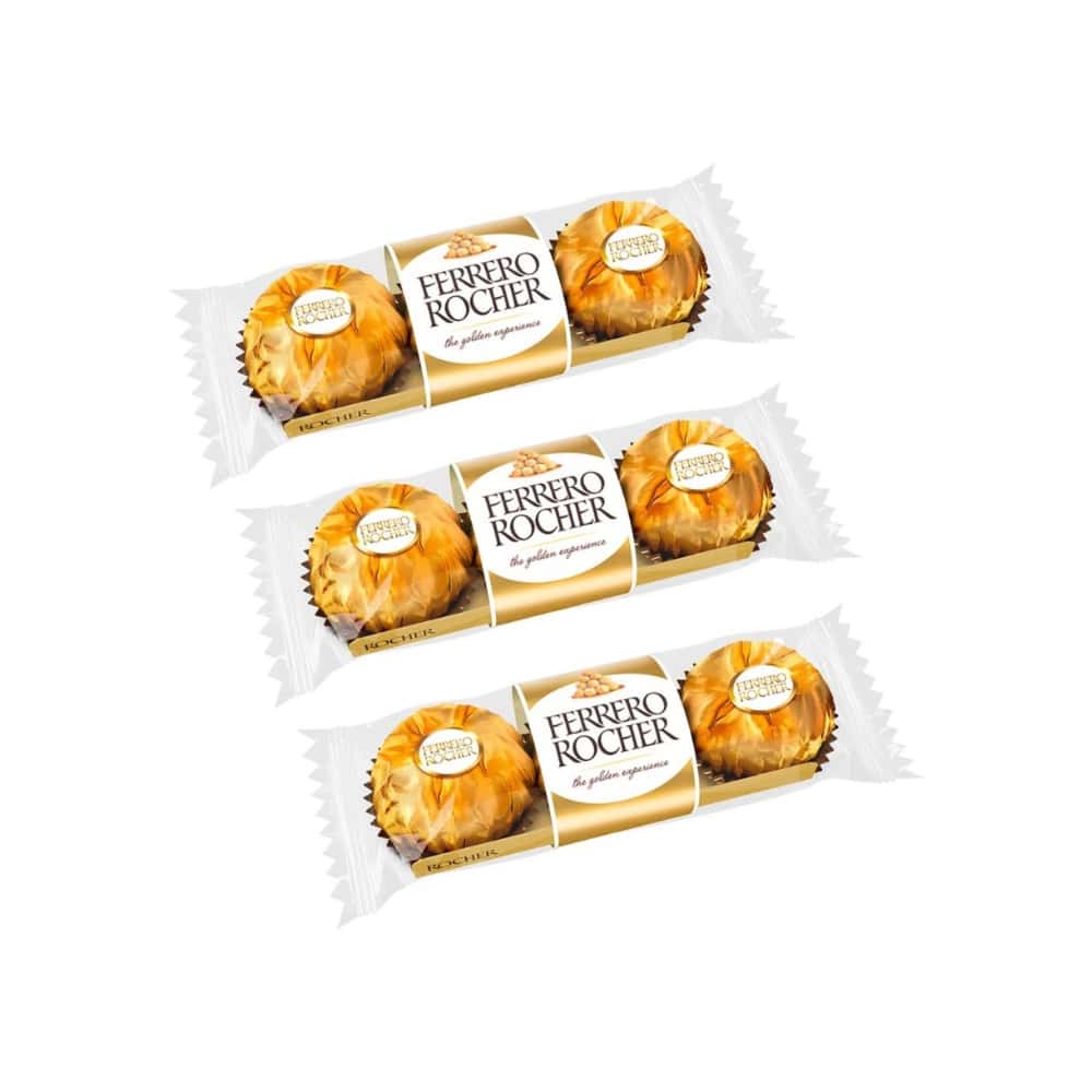 Bombones de chocolate con avellana y galleta Ferrero Rocher (3 x 37.5 g / 1.32 oz) - Miniatura 1