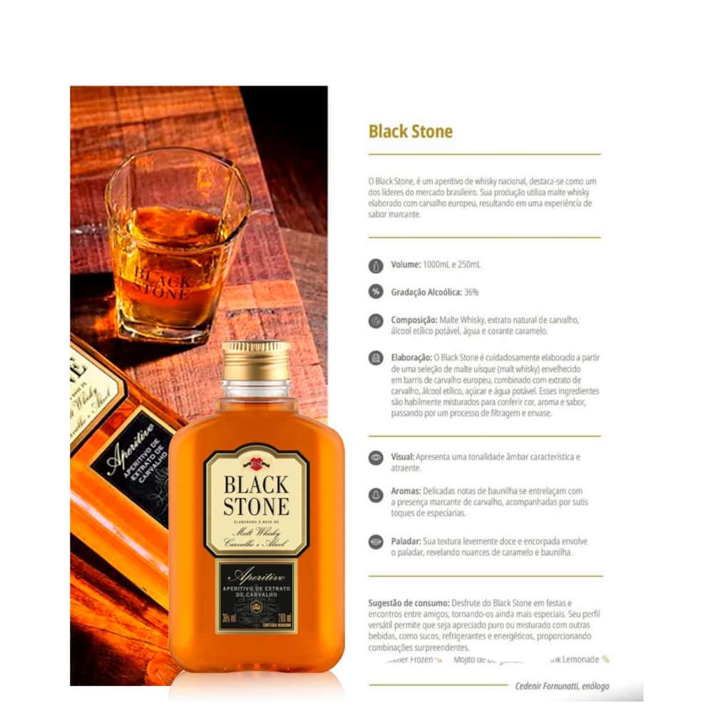Whisky de malta y roble Black Stone (200 ml) - Miniatura 3