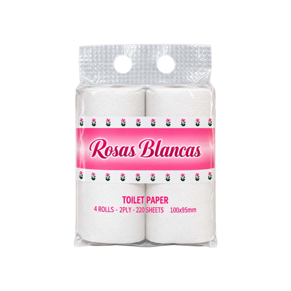 Papel higiénico 2 capas Rosas Blancas (4 U) - Miniatura 1