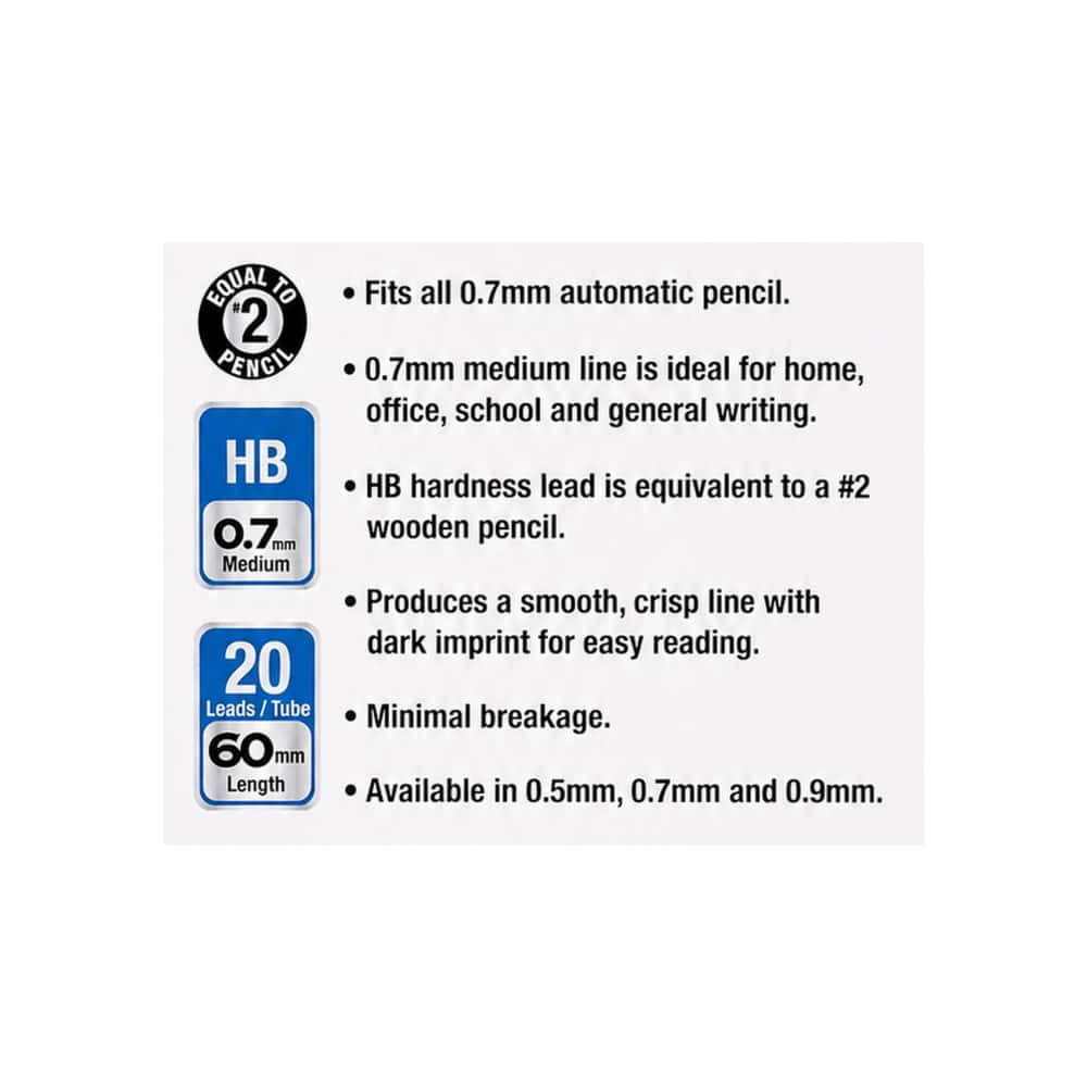 Juego de minas HB 0.7 mm Lead Refill Bazic (8 U) - Miniatura 2