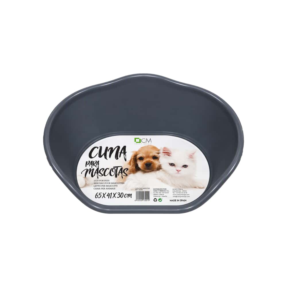 Cuna de plástico gris para mascotas de 65 cm x 41 cm Casa y Menaje - Miniatura 3
