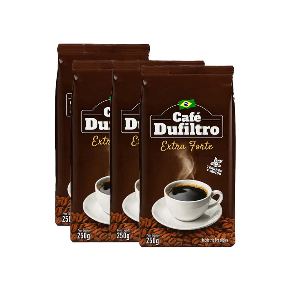 Café tostado y molido extra fuerte Dufiltro (4 x 250 g / 8.8 oz) - Miniatura 1