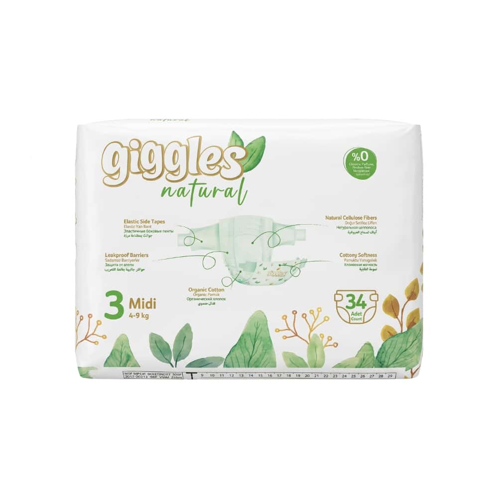 Pañales ecológicos midi talla 3 Giggles Natural (34 U) - Miniatura 2