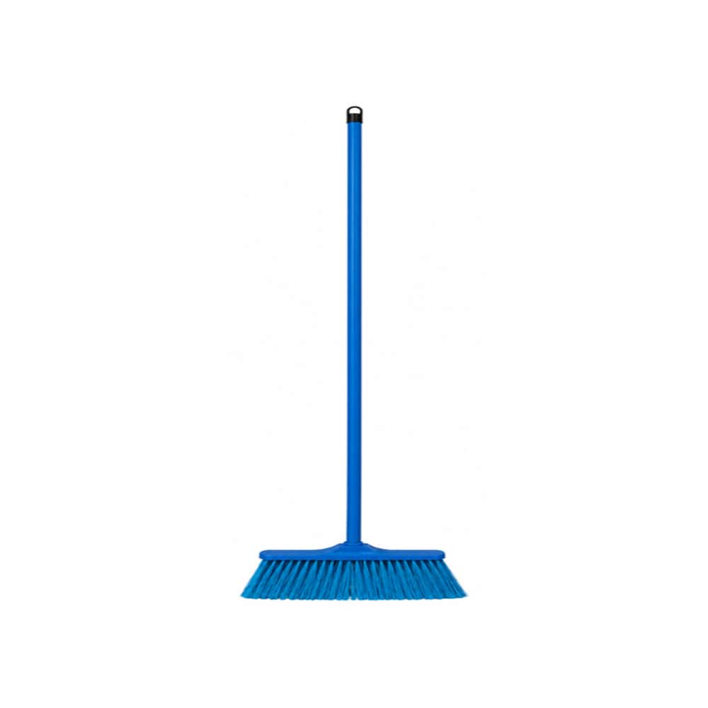 Escoba con mango de madera y cepillo azul XL Soluciones - Miniatura 1