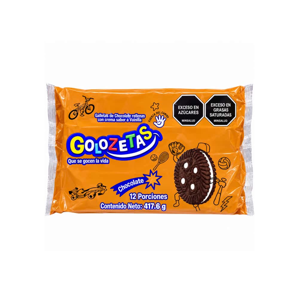 Galletas de chocolate rellenas con crema sabor a vainilla Golozetas (417.6 g / 14.73 oz) - Miniatura 1