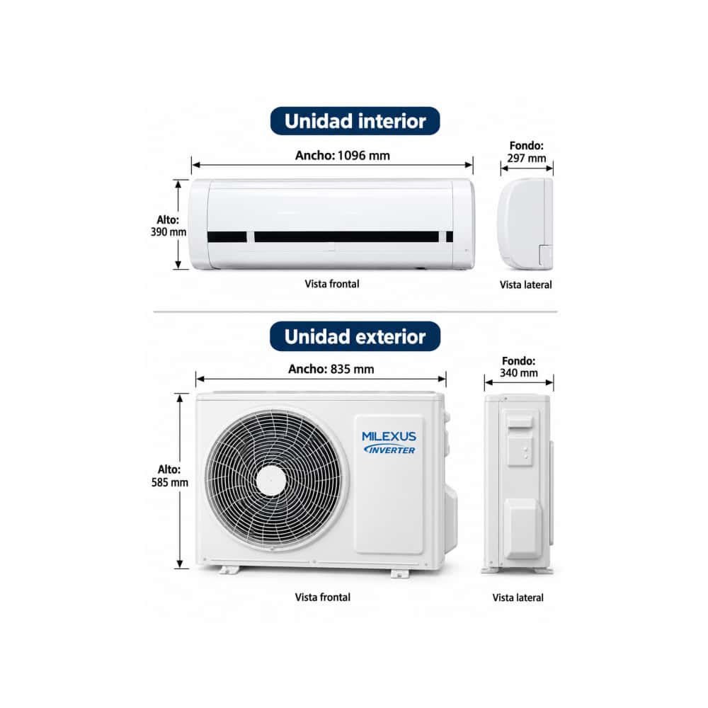 Aire acondicionado tipo split inverter de 2 tonelada Milexus ML-INVERTER-24K-220V - Miniatura 4