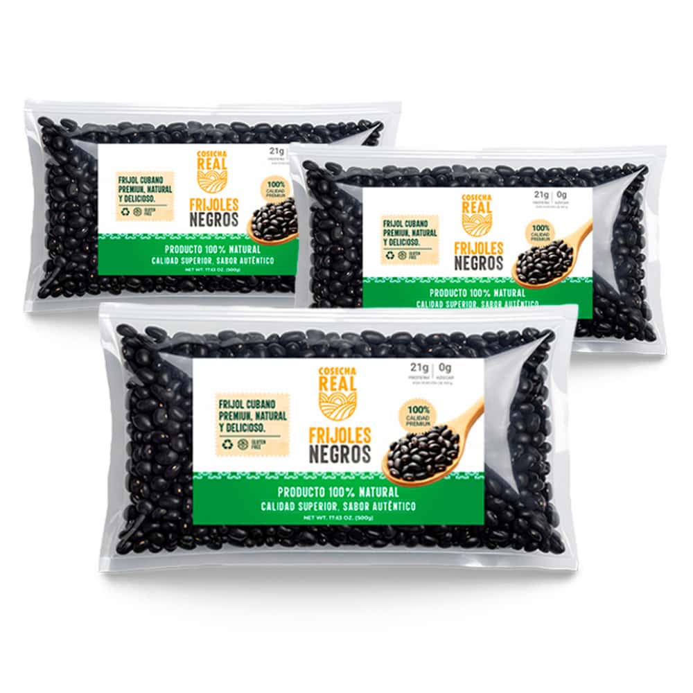 Frijoles negros Cosecha Real (3 x 500 g / 1.1 lb) - Miniatura 1