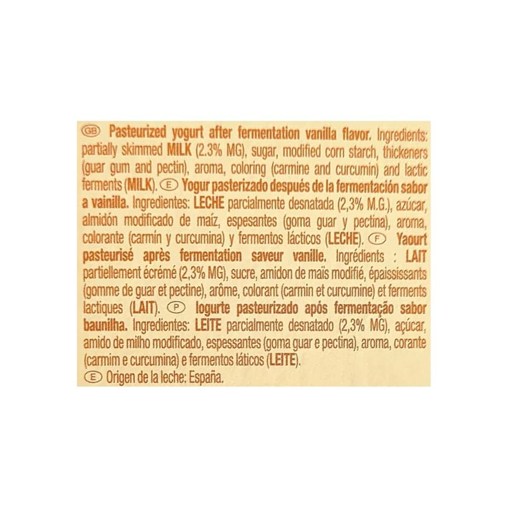 Yogur pasteurizado sabor a vainilla Yogu+ Feiraco (20 x 125 g / 4.40 oz) - Miniatura 3