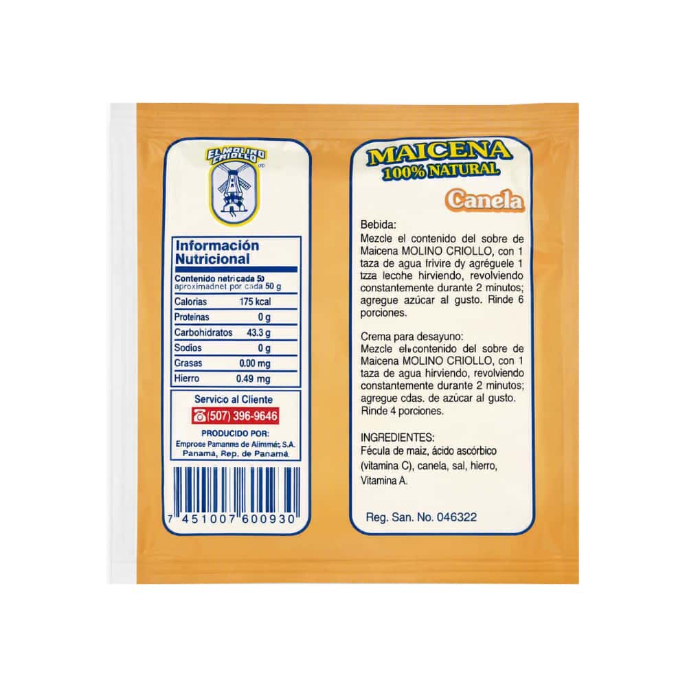 Maicena sabor canela El Molino Criollo (50 g / 1.76 oz) - Miniatura 2