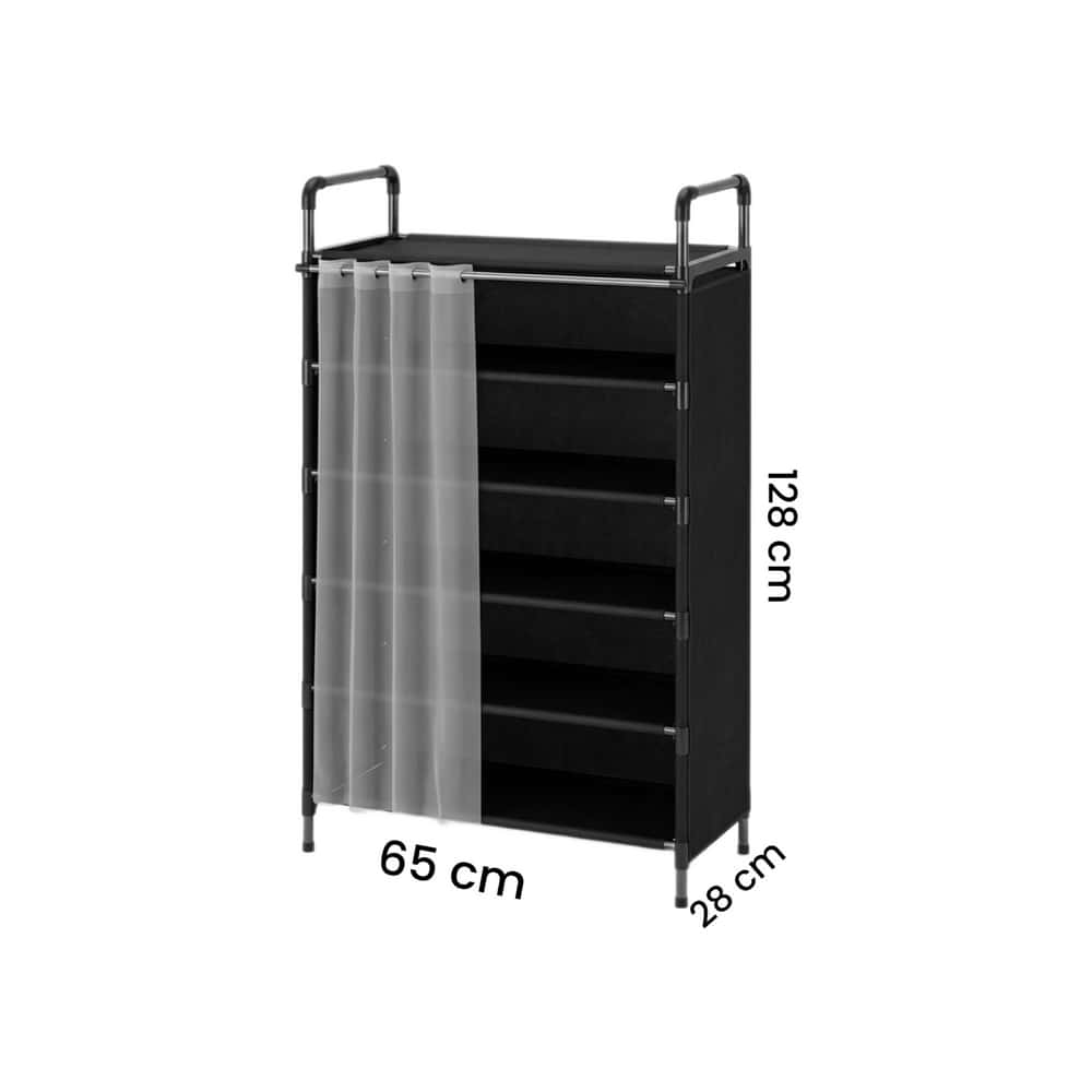 Zapatero organizador multinivel de 6 niveles con cortina protectora (Modelo XG263-6P) XL Soluciones - Miniatura 2