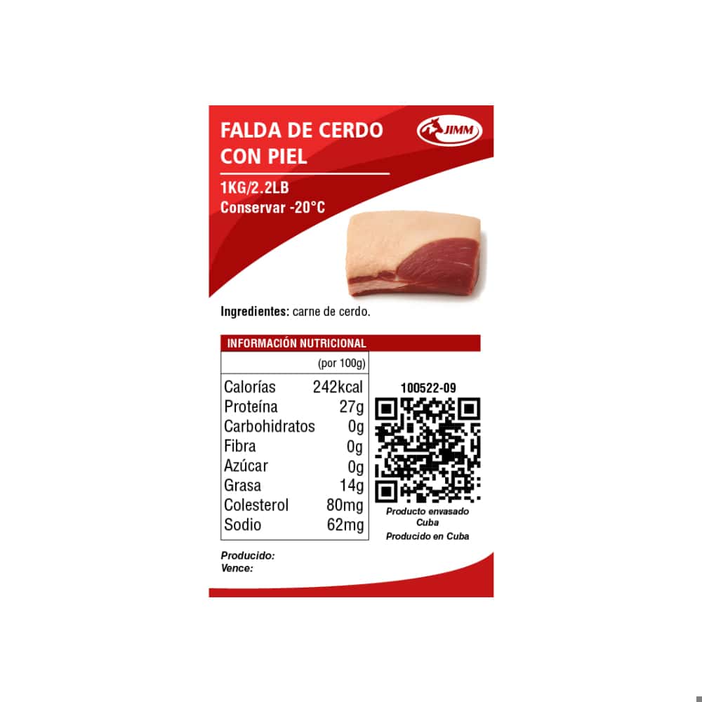 Falda de cerdo con piel Jimm (1.0 kg / 2.2 lb) - Miniatura 4