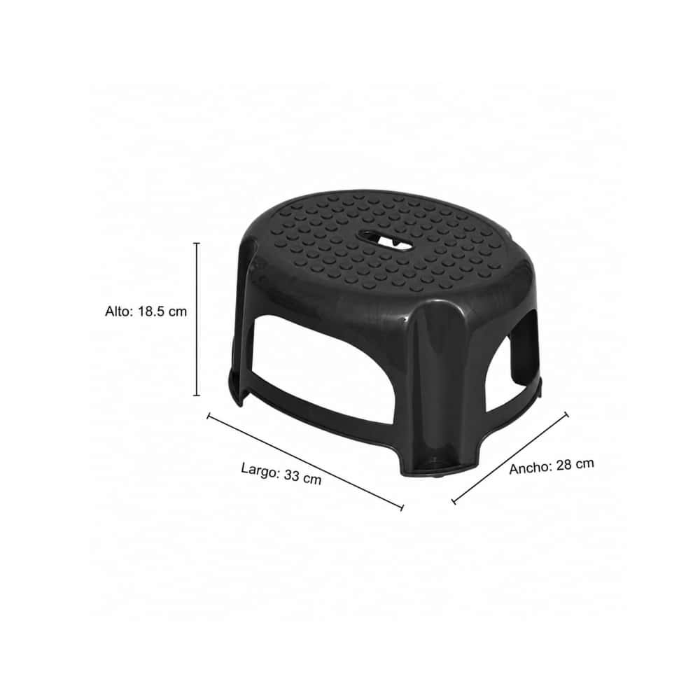 Banco Step de plástico color negro de 33 cm x 28 cm Casa y Menaje - Miniatura 2