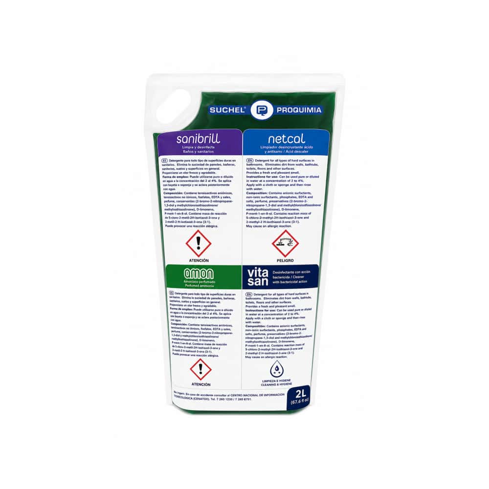 Detergente amoniacal multiusos Suchel Proquimia Amon (2 kg / 4.4 lb) - Miniatura 2