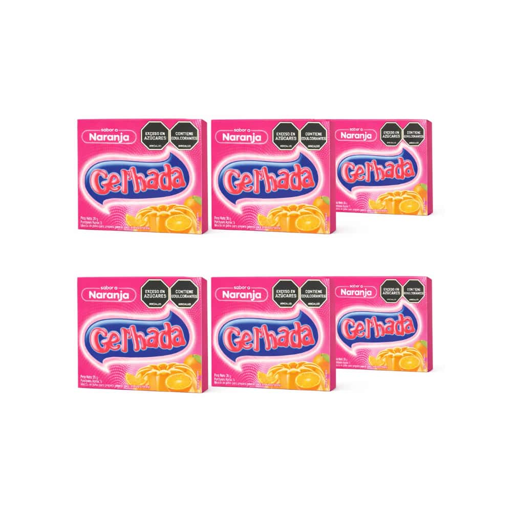 Gelatina sabor a naranja Gel’hada (6 X 35 g / 1.23 oz) - Miniatura 1