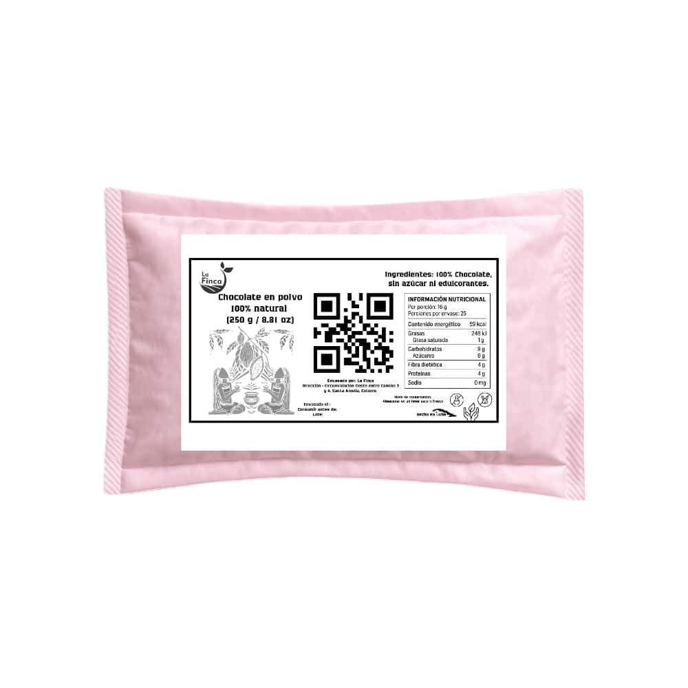 Chocolate en polvo 100% natural La Finca (250 g / 8.81 oz) - Miniatura 1