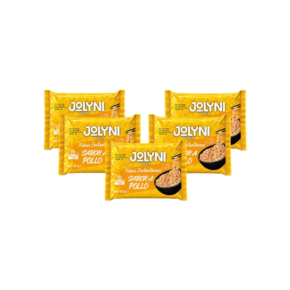 Sopa de fideos instantáneos sabor pollo Jolyni (5 x 85 g / 3 oz) - Miniatura 1