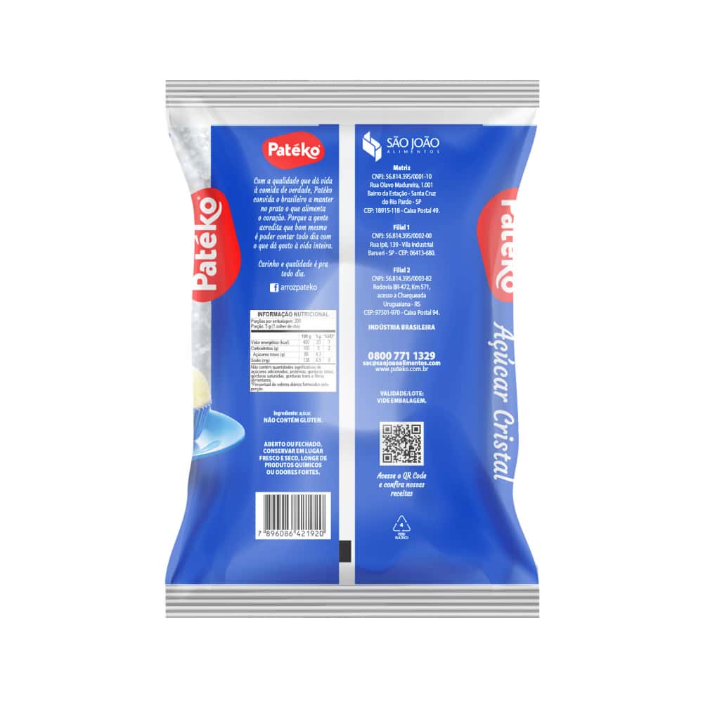 Azúcar blanca cristalina Patéko (1 kg / 2.2 lb) - Miniatura 2