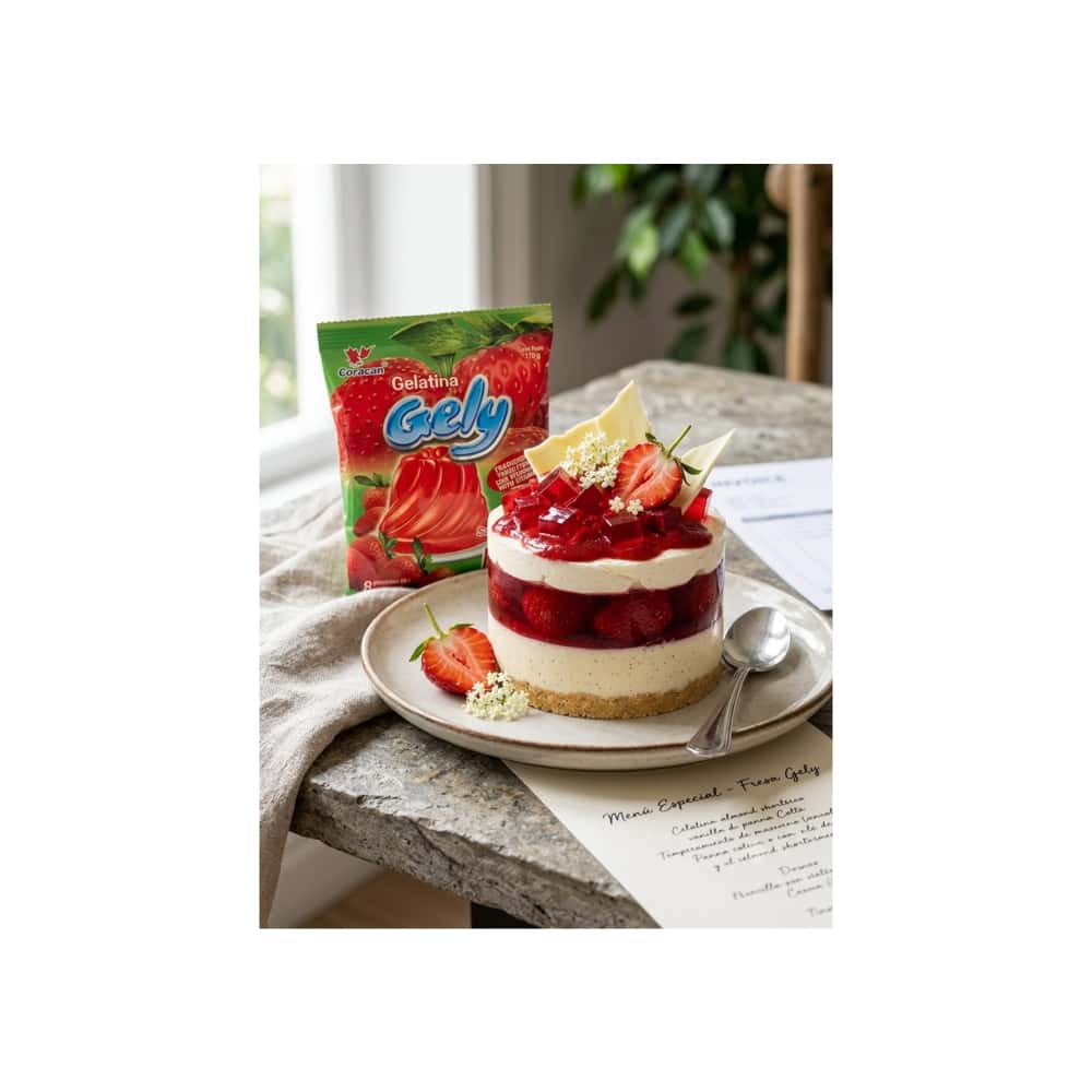 Gelatina sabor fresa Gely (170 g / 6 oz) - Miniatura 4