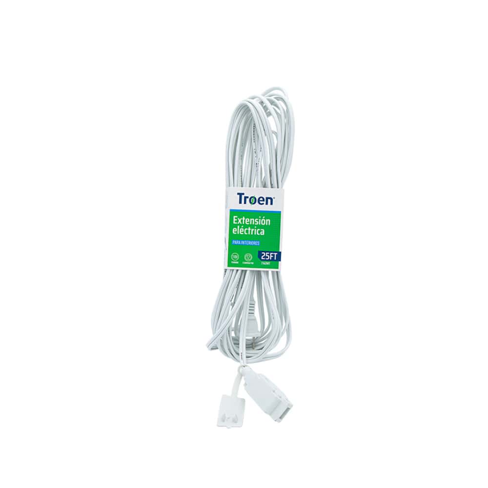 Extensión eléctrica de 7.6 m color blanca para interiores Troen - Miniatura 1