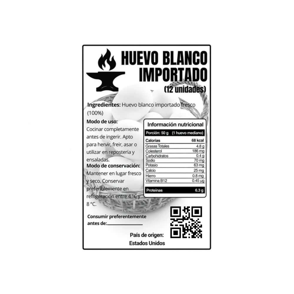 Huevos blanco importado Yunque (3 x 12 U) - Miniatura 3