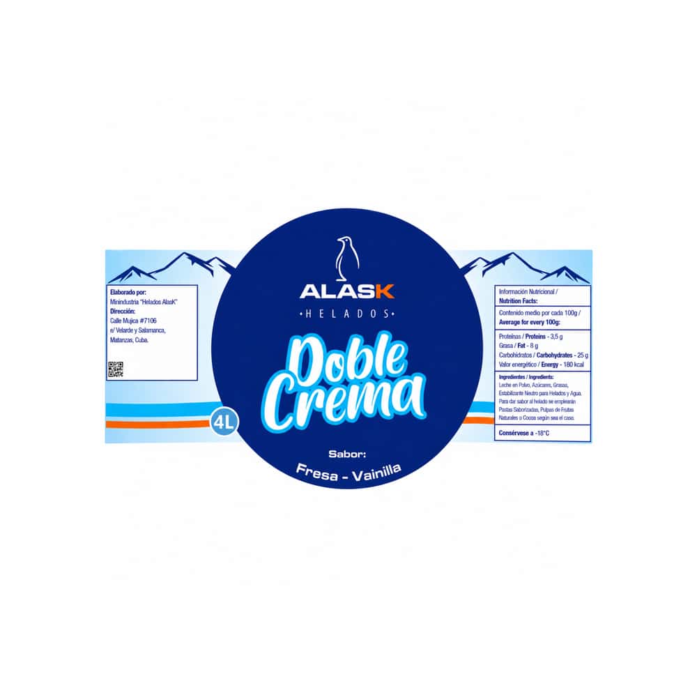 Helado doble crema sabor fresa y vainilla Alask (4 L) - Miniatura 2