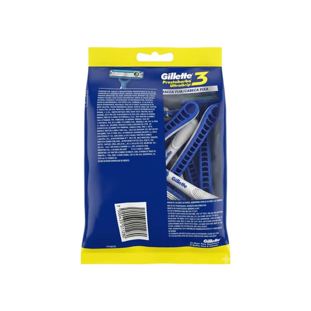 Máquina de afeitar desechable Gillette Prestobarba3 UltraGrip (8 U) - Miniatura 2