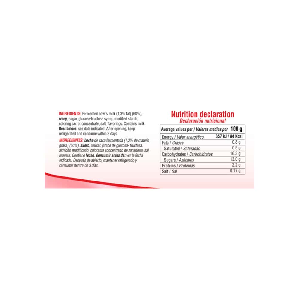 Yogurt pasteurizado sabor macedonia YEYA (12 x 125 g / 4.41 oz) - Miniatura 3