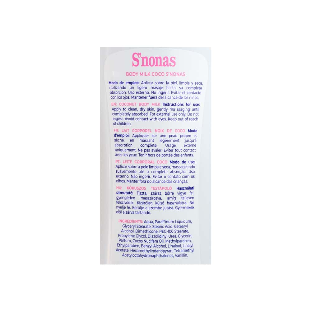 Crema corporal de coco S'nonas (500 ml) - Miniatura 3