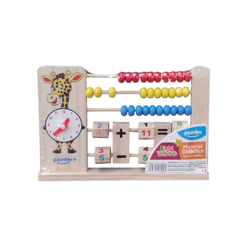 Ábaco - juguete didáctico - con reloj y números para suma y resta Pointer - Miniatura 2