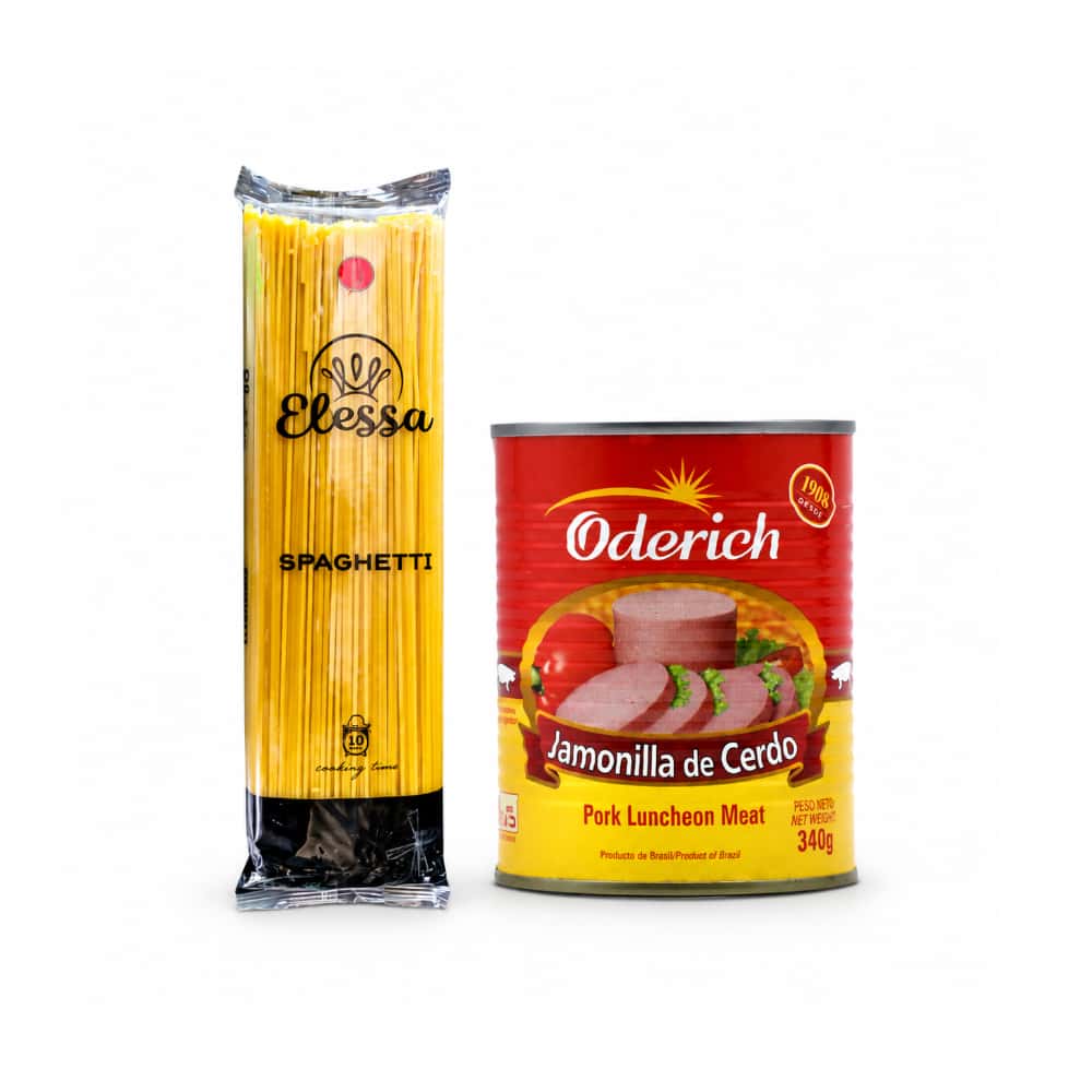 Espaguetis Elessa (500 g / 1.10 lb) + Jamonilla de cerdo Oderich (340 g / 11.99 oz) - Miniatura 1