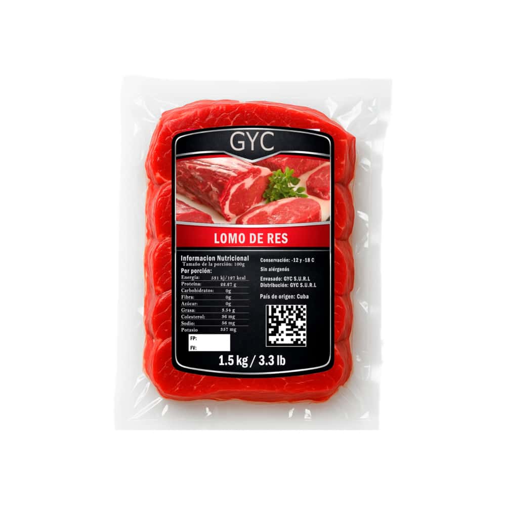 Lomo de res de primera sin piel y sin hueso GYC (1.5 kg / 3.3 lb) - Miniatura 1