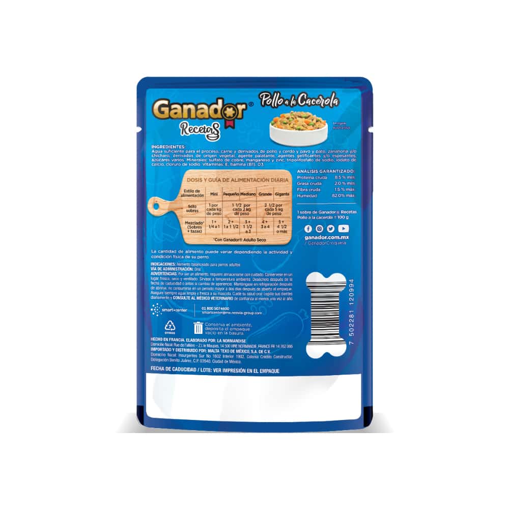 Alimento para perros adultos pollo a la cacerola Ganador (100 g / 3.52 oz) - Miniatura 3