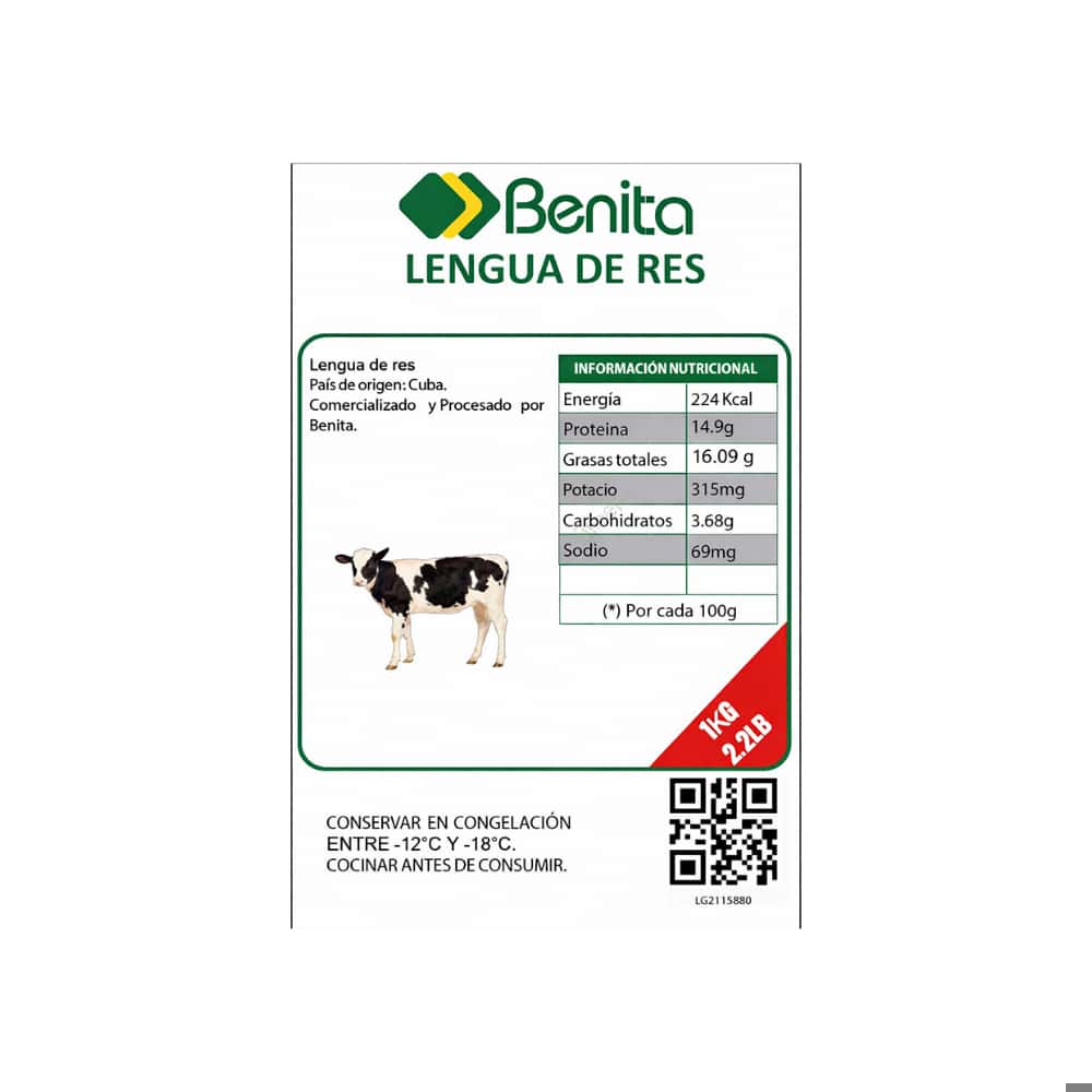Lengua de res natural Benita (1 kg / 2.2 lb) - Miniatura 3