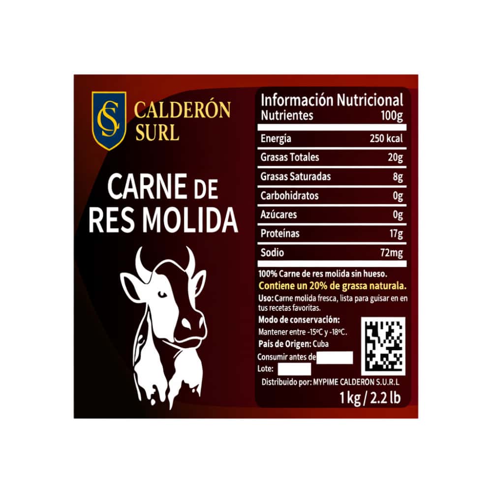 Carne de res molida Calderón (1kg / 2.2 lb) - Miniatura 2