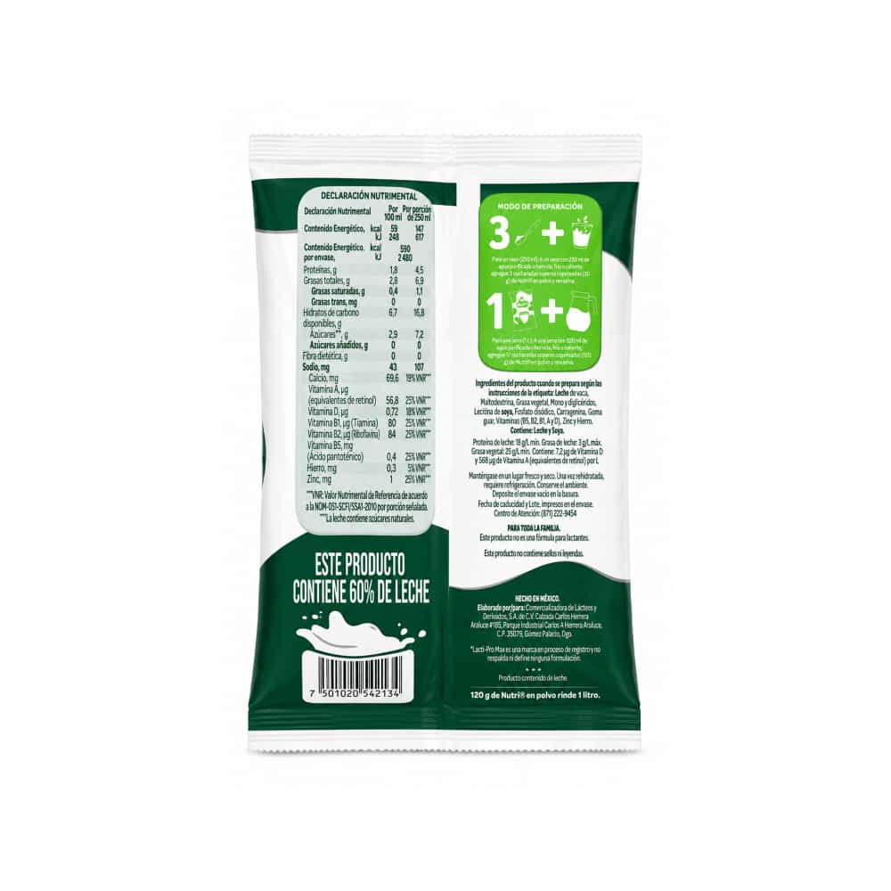 Producto lácteo combinado con grasa vegetal en polvo Nutri (120 g / 4.23 oz) - Miniatura 2