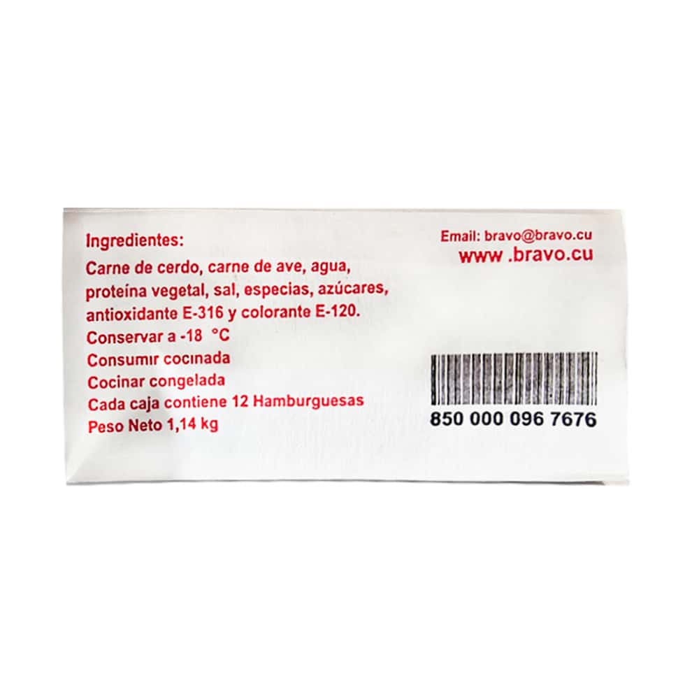 Hamburguesa mixta de cerdo y ave Bravo (1.14 kg / 2.51 lb) - Miniatura 2