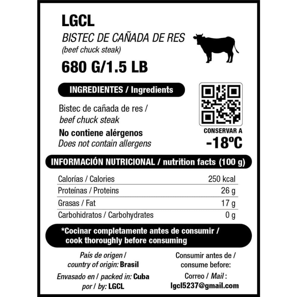 Bistec de cañada de res LGCL (680 g / 1.5 lb) - Miniatura 4