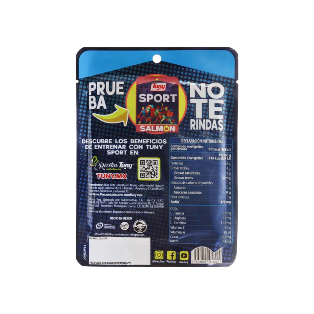 Atún en trozos en agua adicionado con vitaminas Sport Tuny (75 g / 2.65 oz) - Miniatura 4