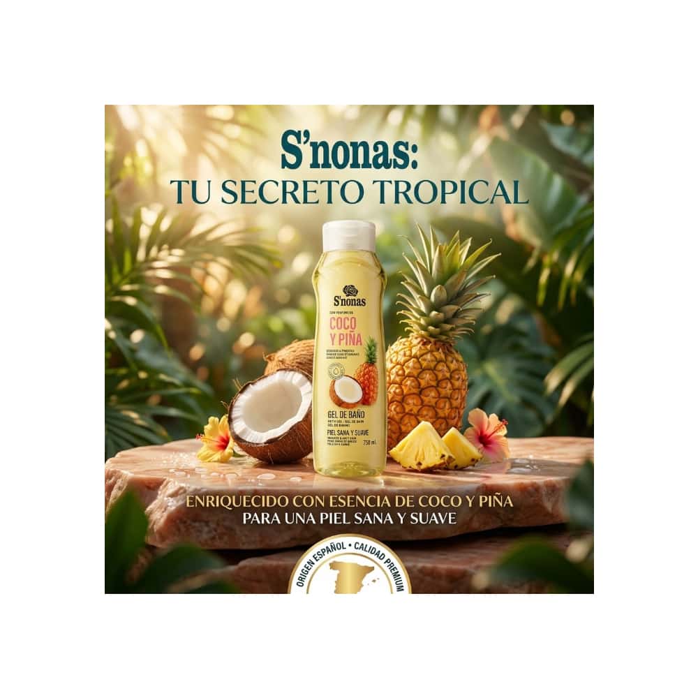 Gel de baño coco - piña S'nonas (750 ml) - Miniatura 5