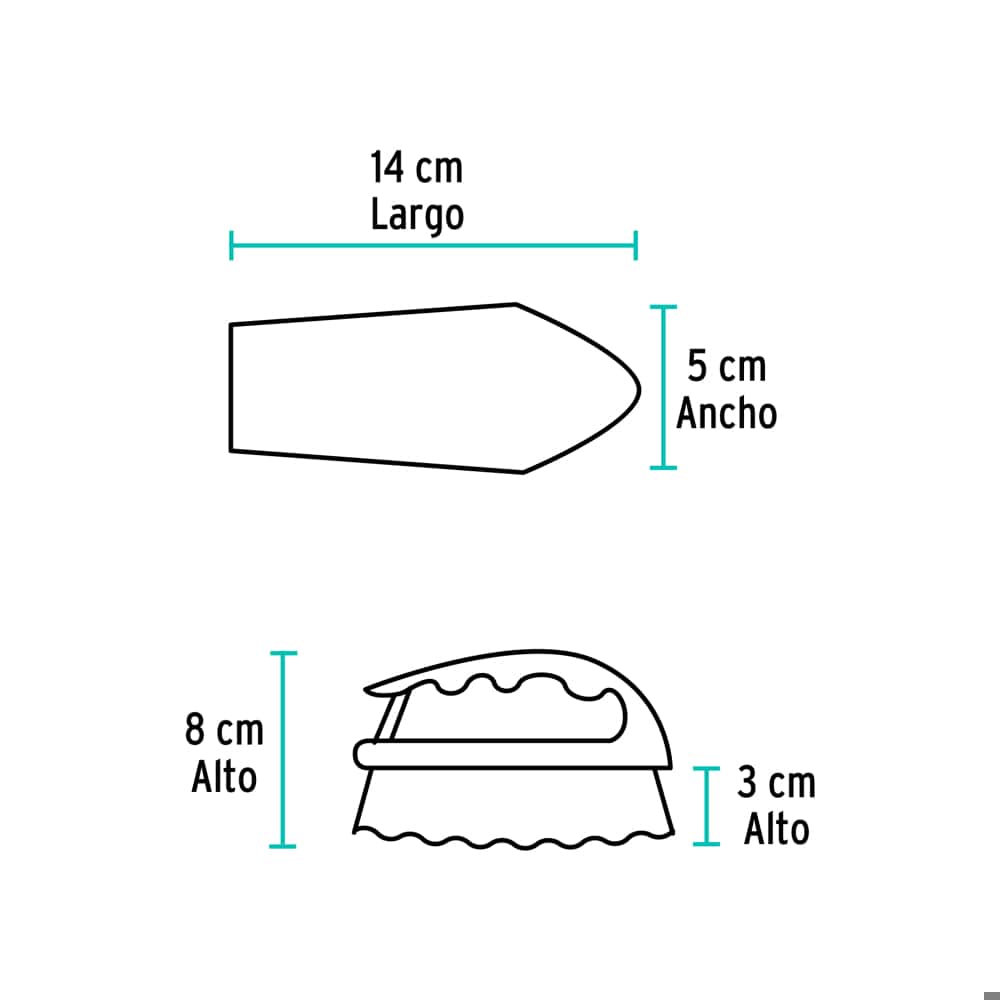 Cepillo de plástico tipo plancha Klintek CELI-35 - Miniatura 2